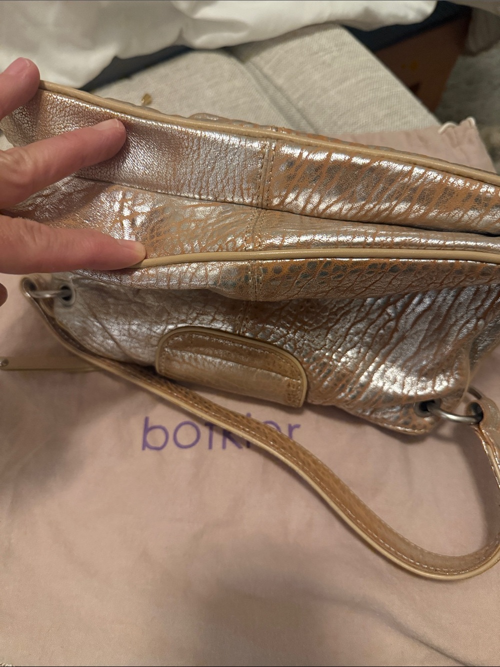 Botkier Tan Brown Textured Leather Shoulder Bag - Picture 11 of 12
